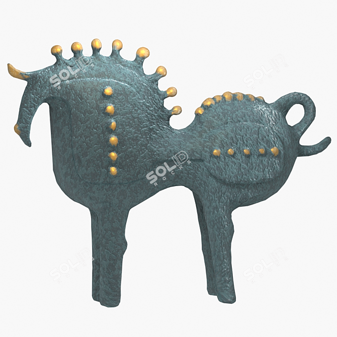 Elegant Horse Sculpture 3D model image 1