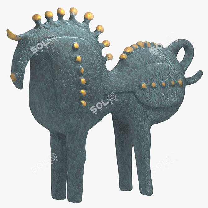 Elegant Horse Sculpture 3D model image 2