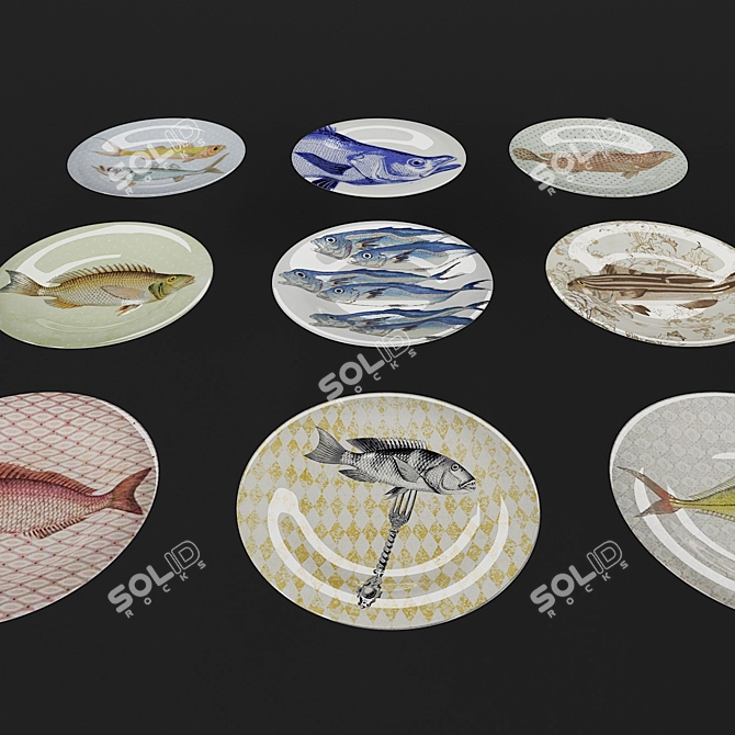 Elegant Decorative Plate 3D model image 3