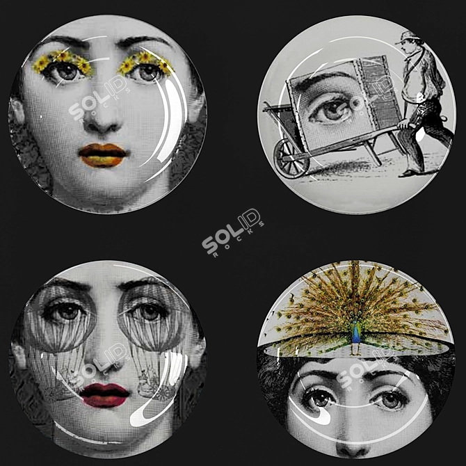 Exquisite Lina Cavalieri Plate 3D model image 2