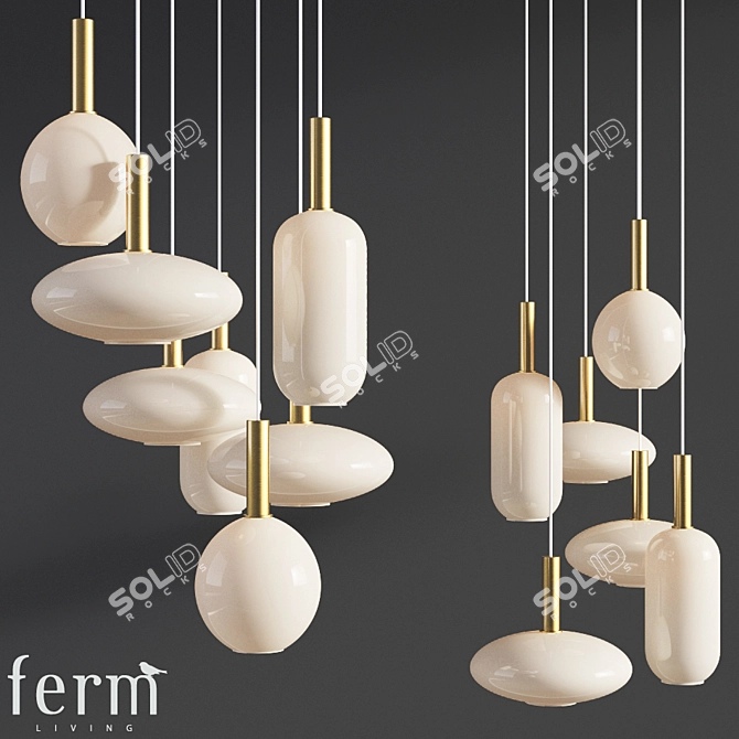 Customizable Pendant Light Set - Ferm Living 3D model image 1