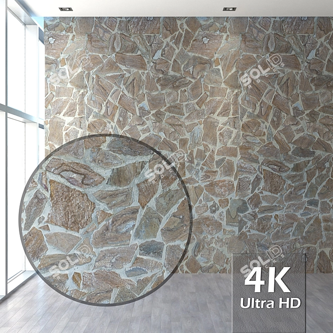 Natural Slate Stone Texture 3D model image 1