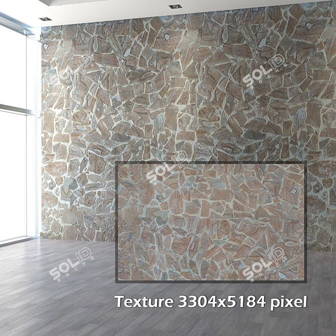 Natural Slate Stone Texture 3D model image 2