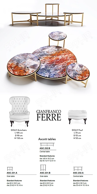 Luxury Gianfranco Ferre Home Set 3D model image 2