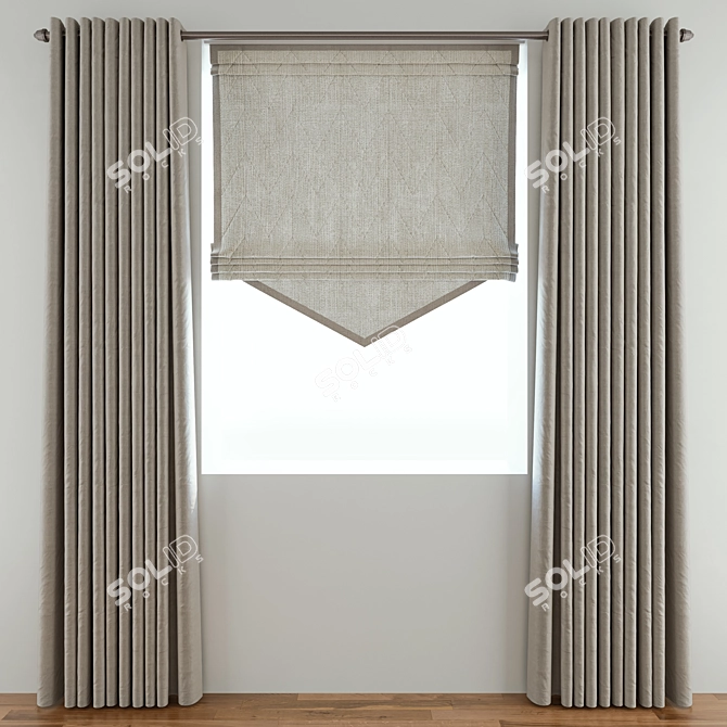 Elegant Drapes for Corona 3D model image 1