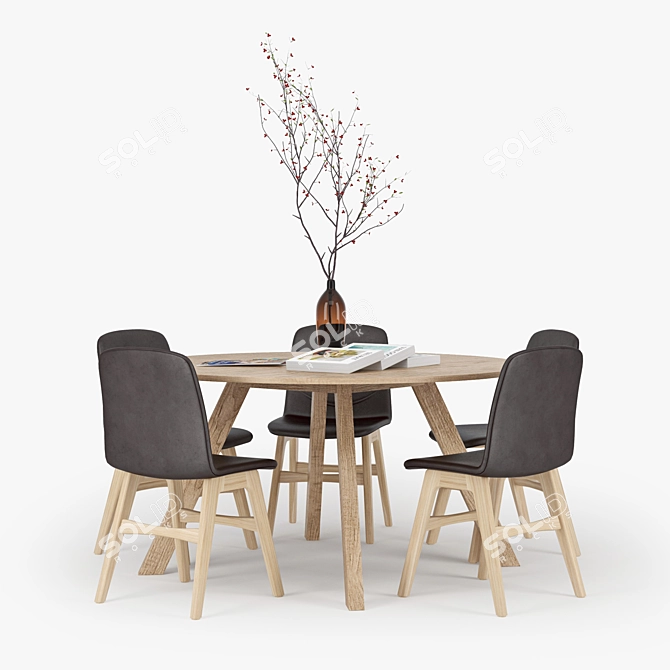 Modern Crate & Barrel Table 3D model image 2