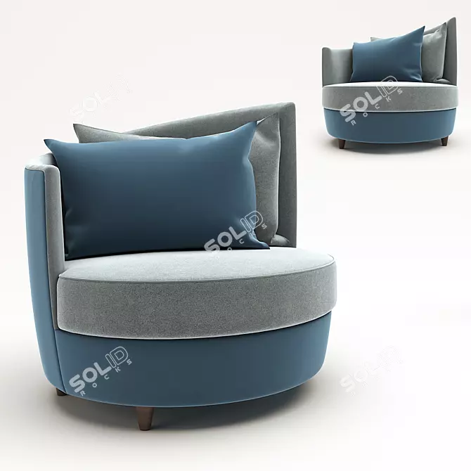 Elegant LeComfort Armchair 3D model image 1