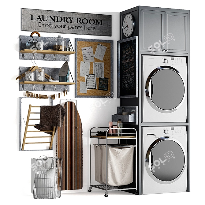 Laundry Chic Decor 3D model image 1