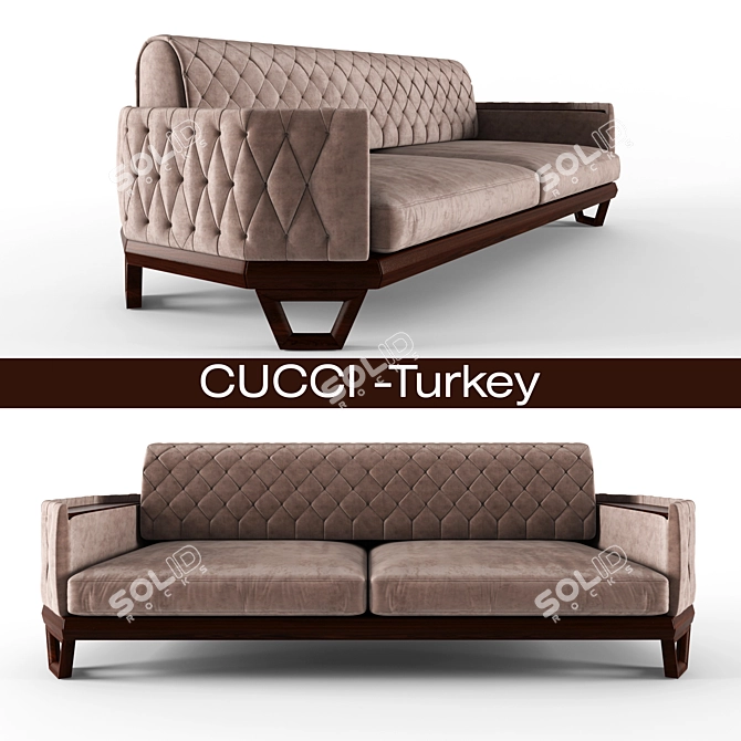 Cucci Sofa: Modern Comfort from Turkey 3D model image 1