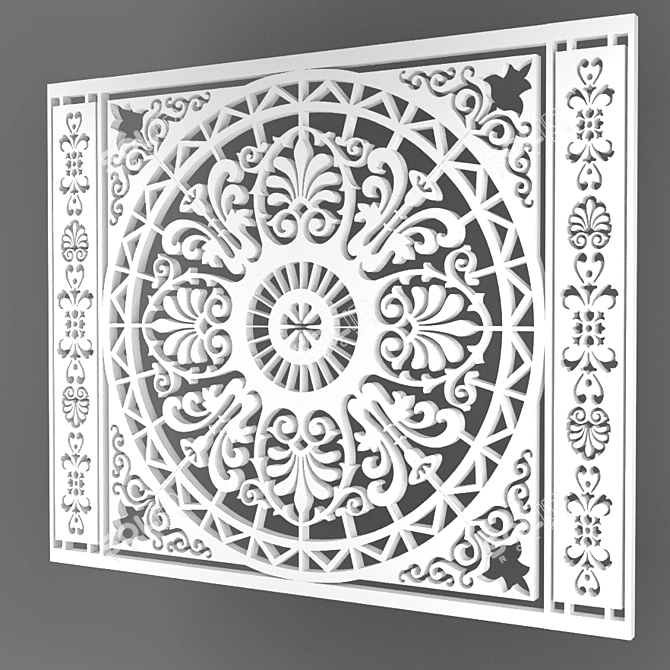 Eastern Rosette Decor: Exquisite Ornamental Detail 3D model image 1