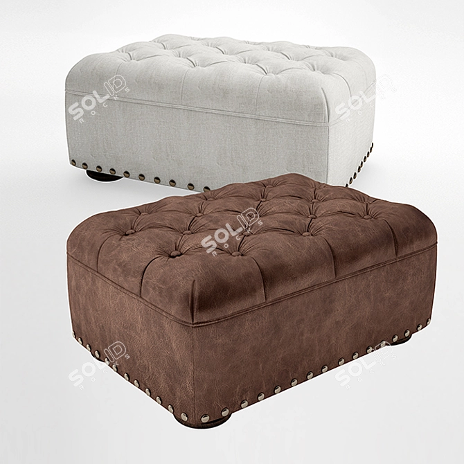 Churchill Leather Ottoman 3D model image 1