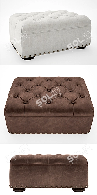 Churchill Leather Ottoman 3D model image 2