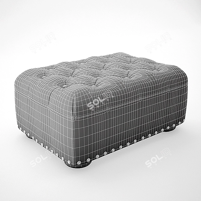 Churchill Leather Ottoman 3D model image 3