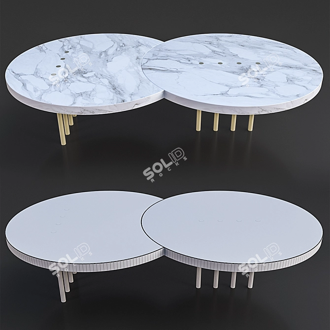 Moonlight Marble Coffee Table 3D model image 3