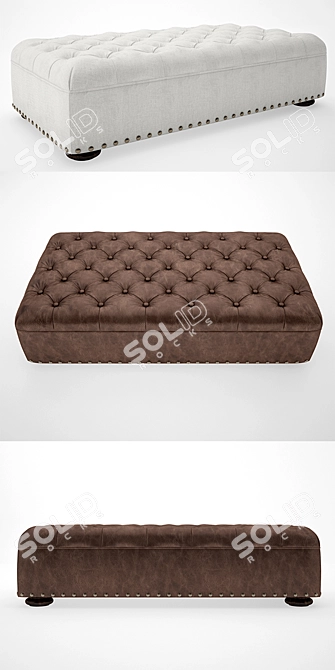 Elegant Leather Ottoman: Churchill Collection 3D model image 2