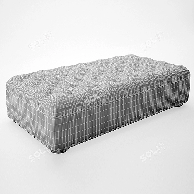 Elegant Leather Ottoman: Churchill Collection 3D model image 3