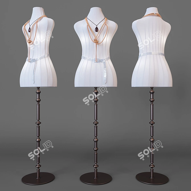 Elegant Floor Lamp Silhouette 3D model image 1