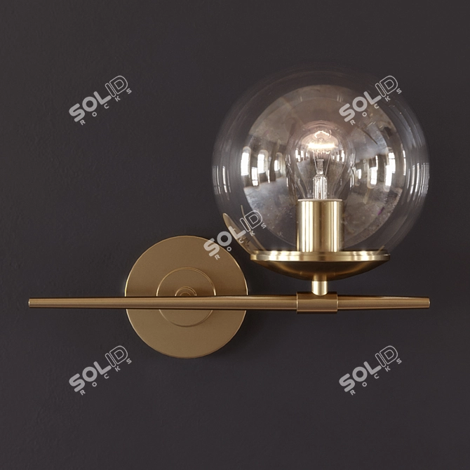 Turenne Small Visually Vintage Brass Glass Sconce 3D model image 1