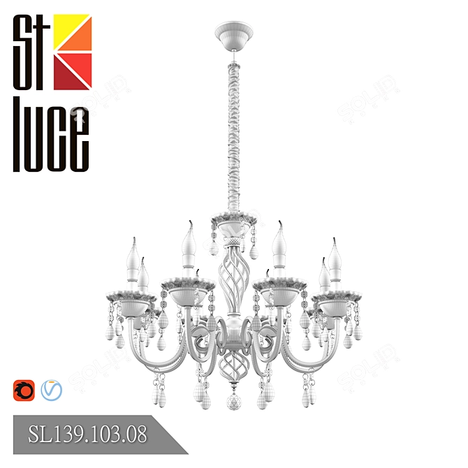 Chic Bordovyy Chandelier: STLuce SL139.103.08 3D model image 2