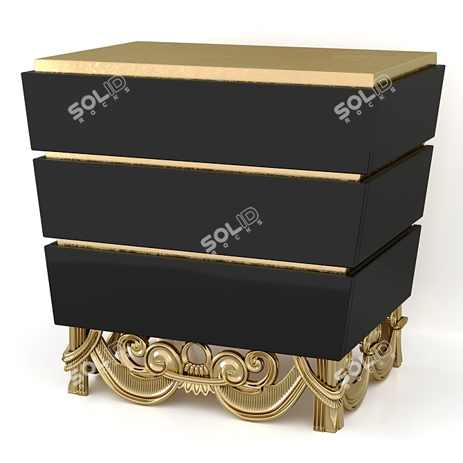 Elegant Nightstand - Rozzoni Mobili MIKADO MK-144 3D model image 1