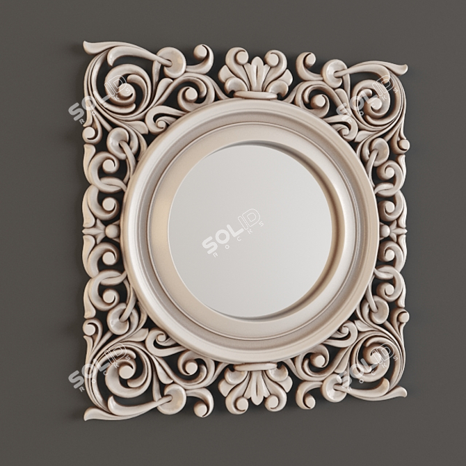 Custom Carved Frame Mirror - 500x470mm 3D model image 1