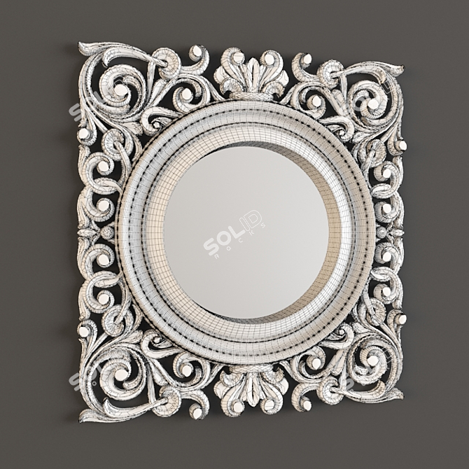 Custom Carved Frame Mirror - 500x470mm 3D model image 2
