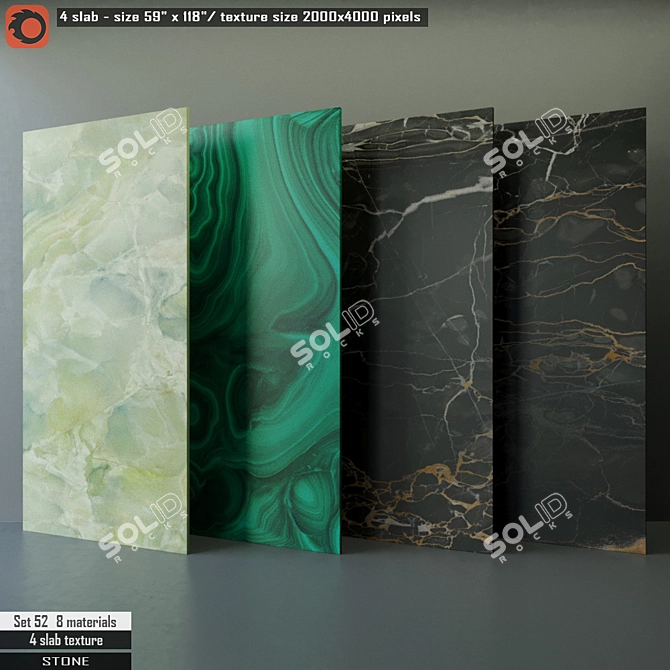 Stone Slab Set 52: High Res Textures & CORONA Renderer 3D model image 1