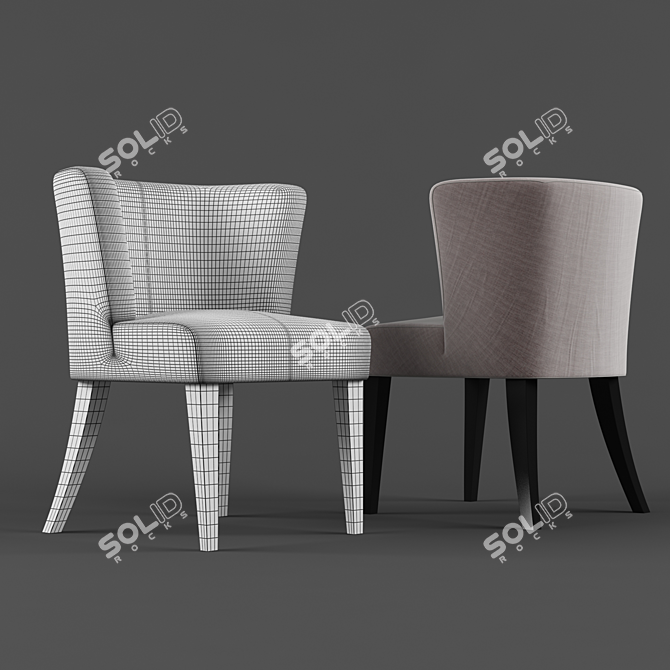 Elegant Alba Slategrey Chair 3D model image 2