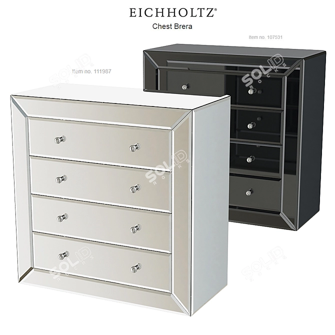 EICHHOLTZ Black Mirror Chest 3D model image 1