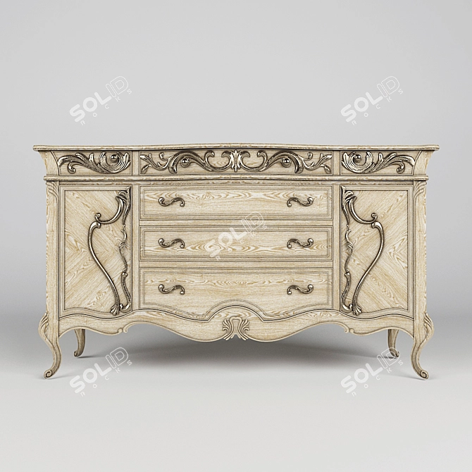 Luxurious Platinum Champagne Chest 3D model image 1