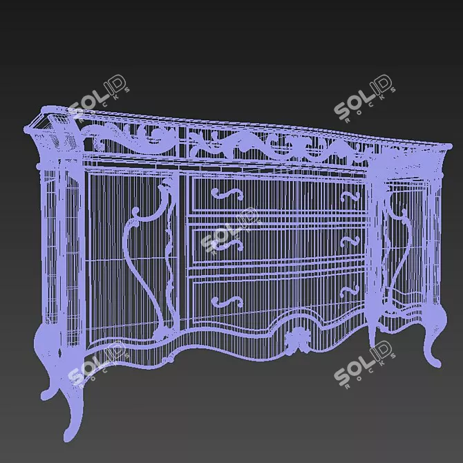 Luxurious Platinum Champagne Chest 3D model image 3