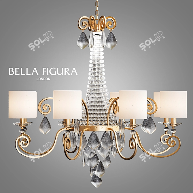 Elegant Crystal Ceiling Lighting 3D model image 1