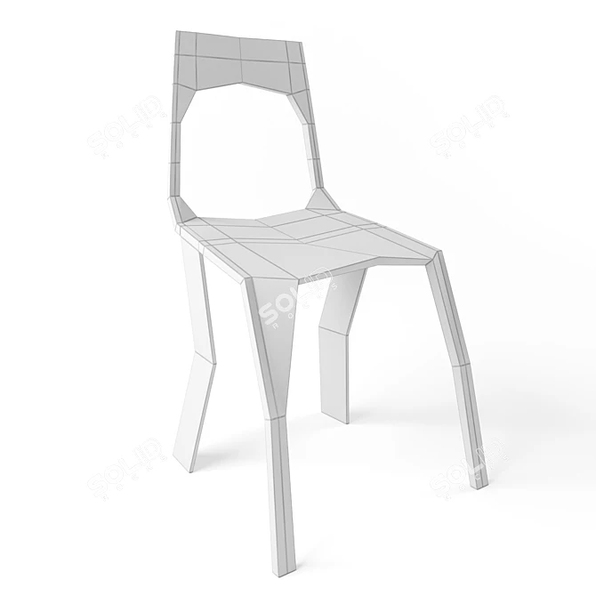 PlySteel Chair: Modern Plywood & Steel Design 3D model image 3