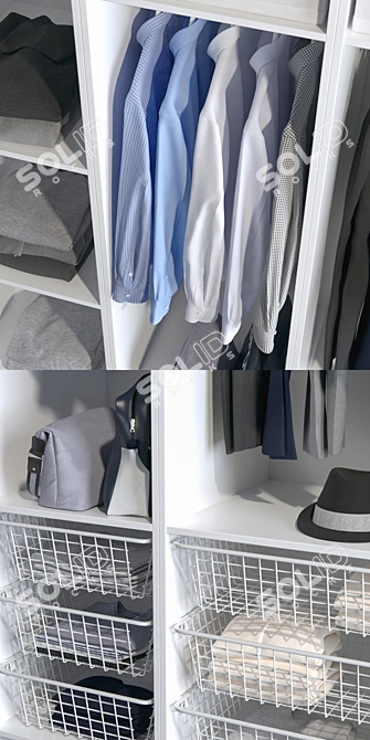 Stylish PAX Wardrobe - Organize in Style 3D model image 2