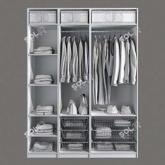 Stylish PAX Wardrobe - Organize in Style 3D model image 3