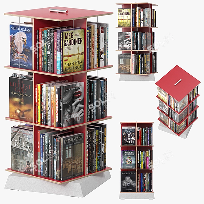 Stylish Stacker Bookcase 3D model image 1