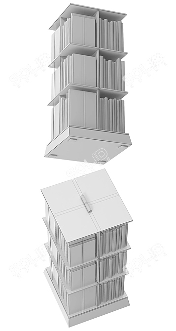 Stylish Stacker Bookcase 3D model image 3