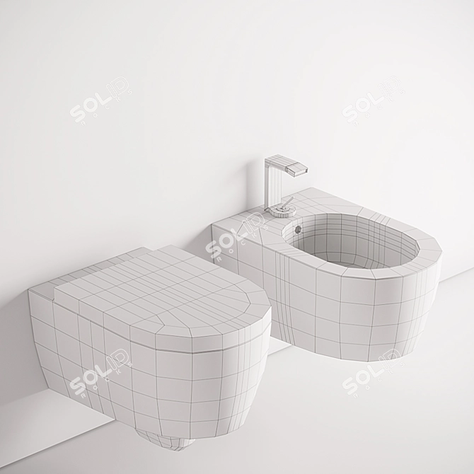 Ceramica Cielo Smile: Sophisticated Suspended Toilets 3D model image 3