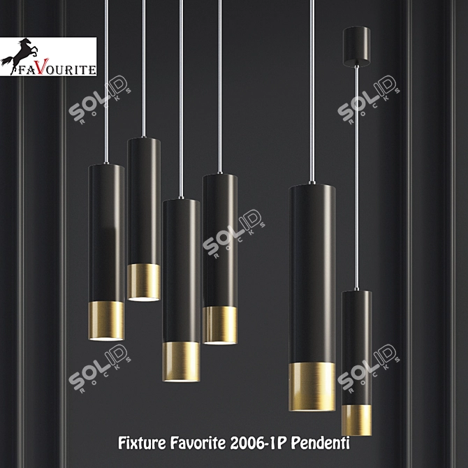 Favorite 2006-1P Pendant Light 3D model image 1