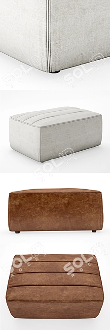 Elegant Chelsea Leather Ottoman 3D model image 2