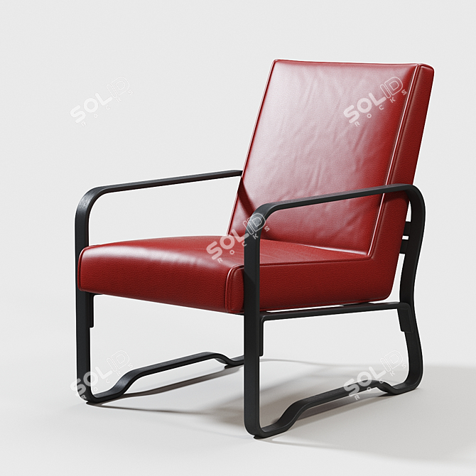 Contemporary Leather Lounge Chair 3D model image 1