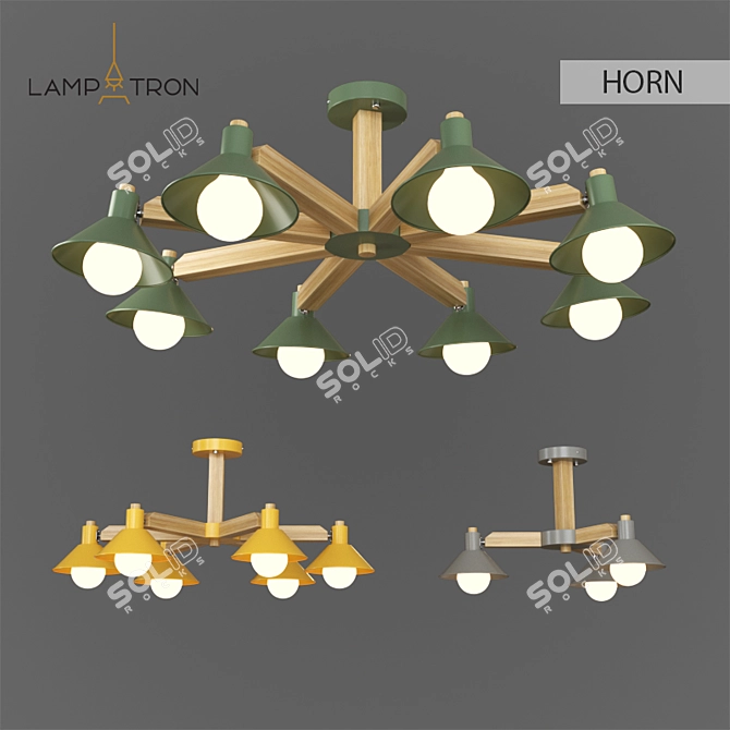Scandinavian Style Movable Lamptron Horn 3D model image 1