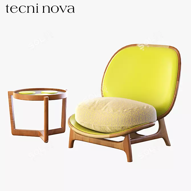Contemporary Outdoor Yellow Armchair 3D model image 1