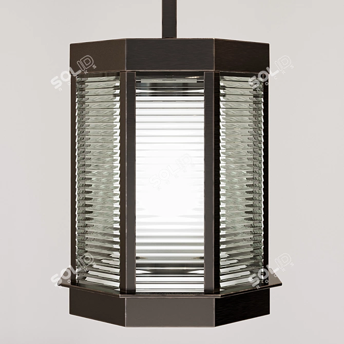 Sleek Boxbridge Single Pendant 3D model image 1