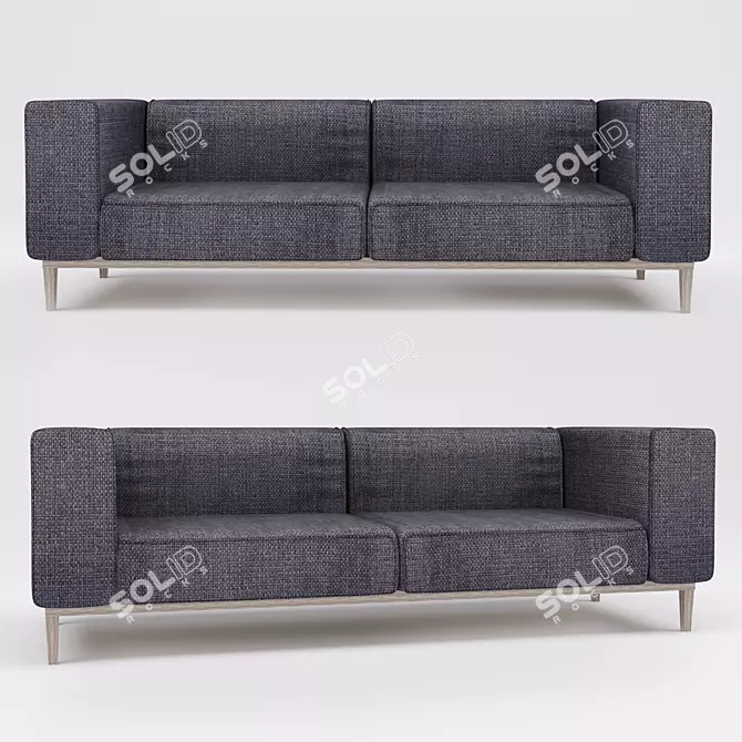 Modern Gray Sofa - Sleek and Stylish 3D model image 1