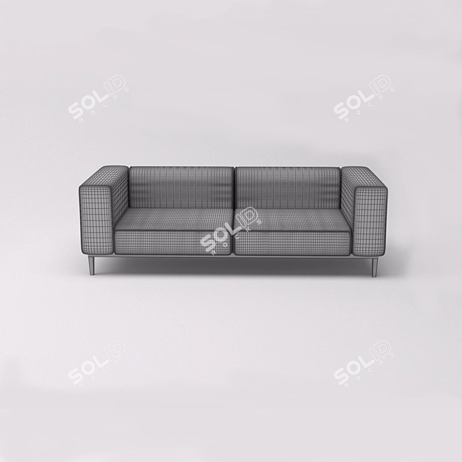 Modern Gray Sofa - Sleek and Stylish 3D model image 2