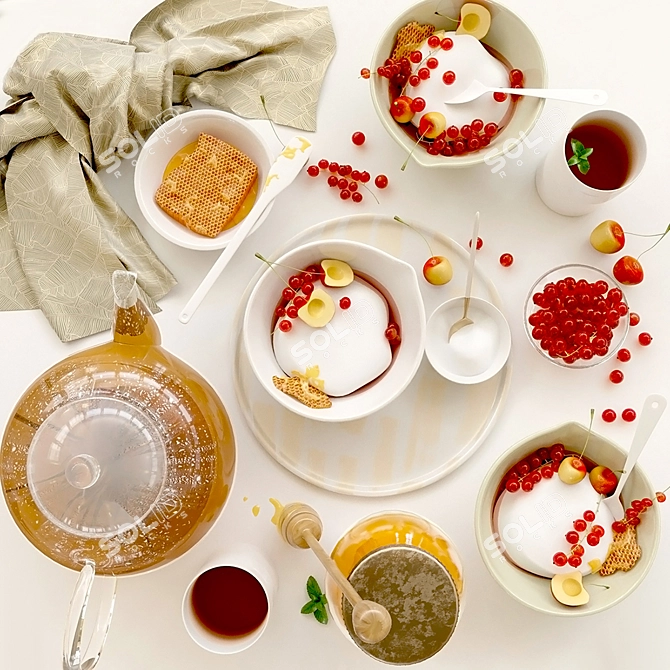 Morning Delights Decor Set 3D model image 1