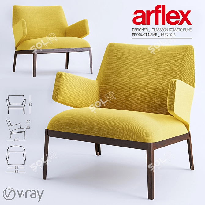 Cozy Hug Armchair by Arflex 3D model image 1