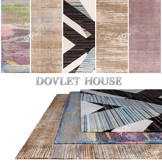 Luxury Carpets Set - DOVLET HOUSE, 5 Pieces (Part 194) 3D model image 1