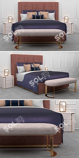 Fendi Adone Bed: Luxury Versatility for Opulent Spaces 3D model image 2